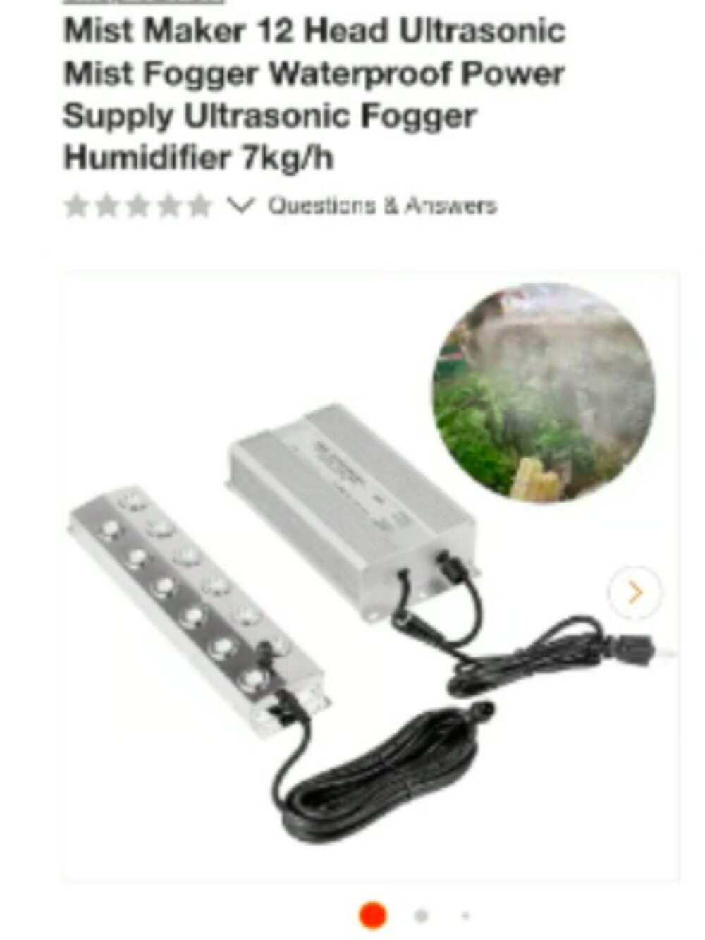 Mist Maker 12 Head Ultrasonic Mist Fogger Waterproof Power Supply Ultrasonic Fog